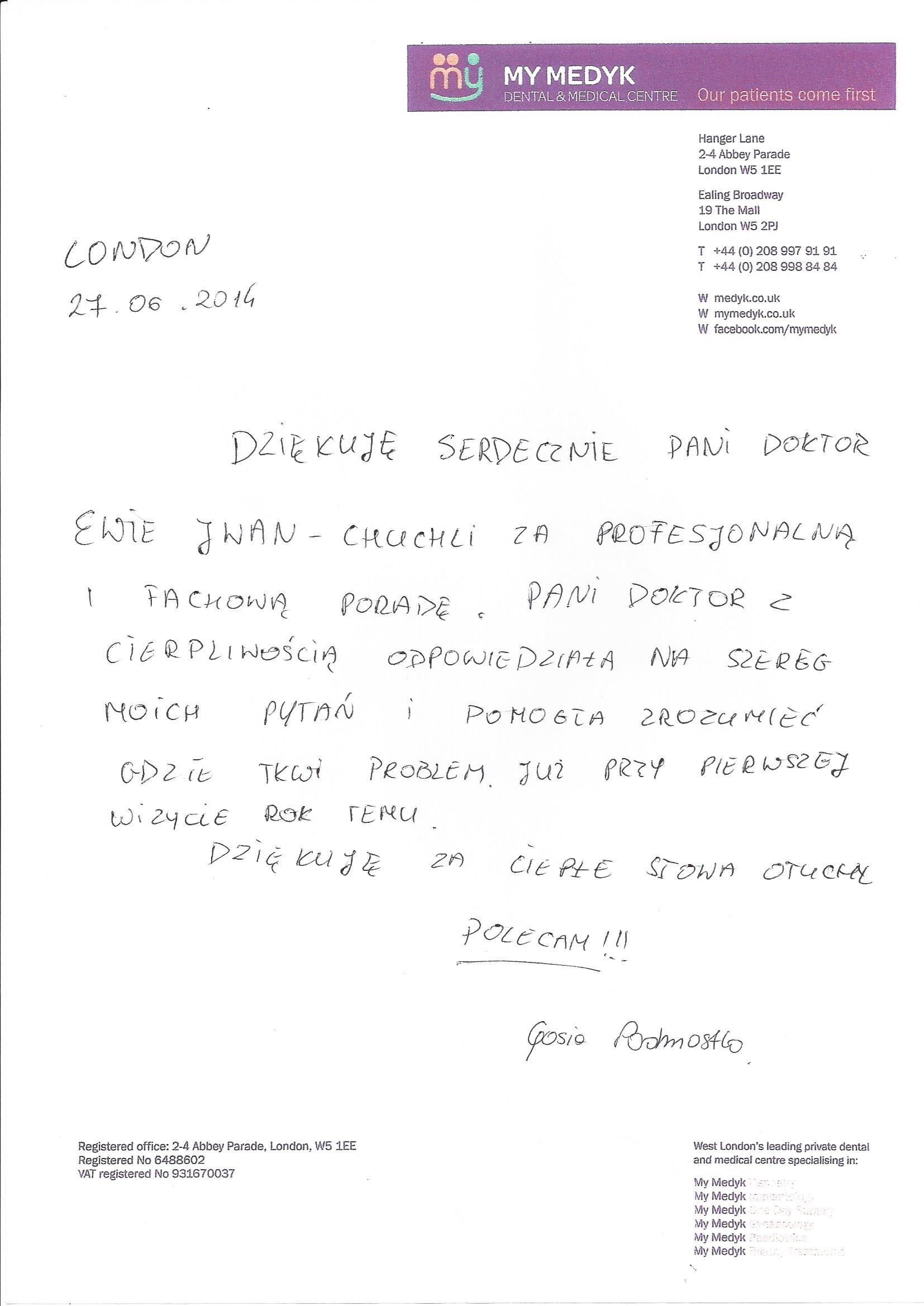 rekomendacje EWA IWAN-CHUCHLA MyMedyk