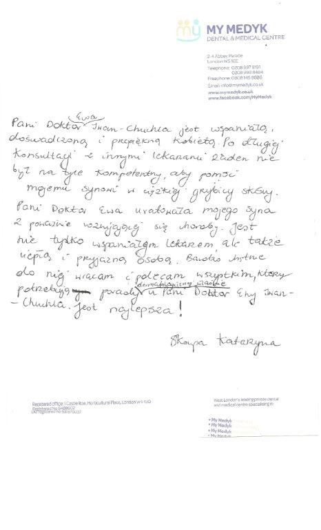 rekomendacje EWA IWAN-CHUCHLA MyMedyk