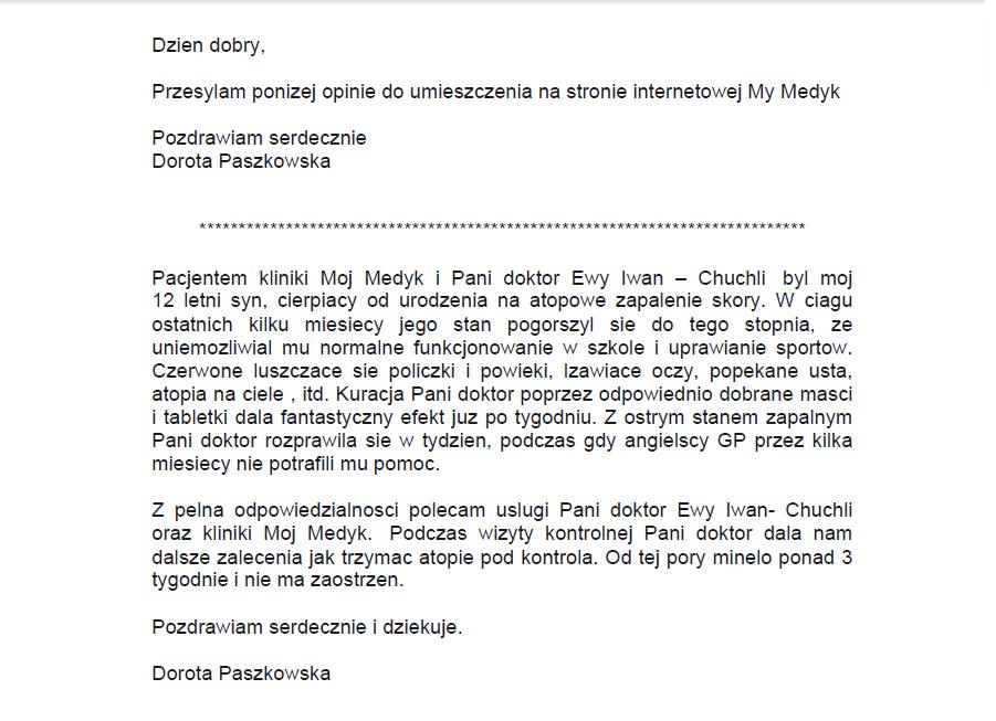 rekomendacje EWA IWAN-CHUCHLA MyMedyk