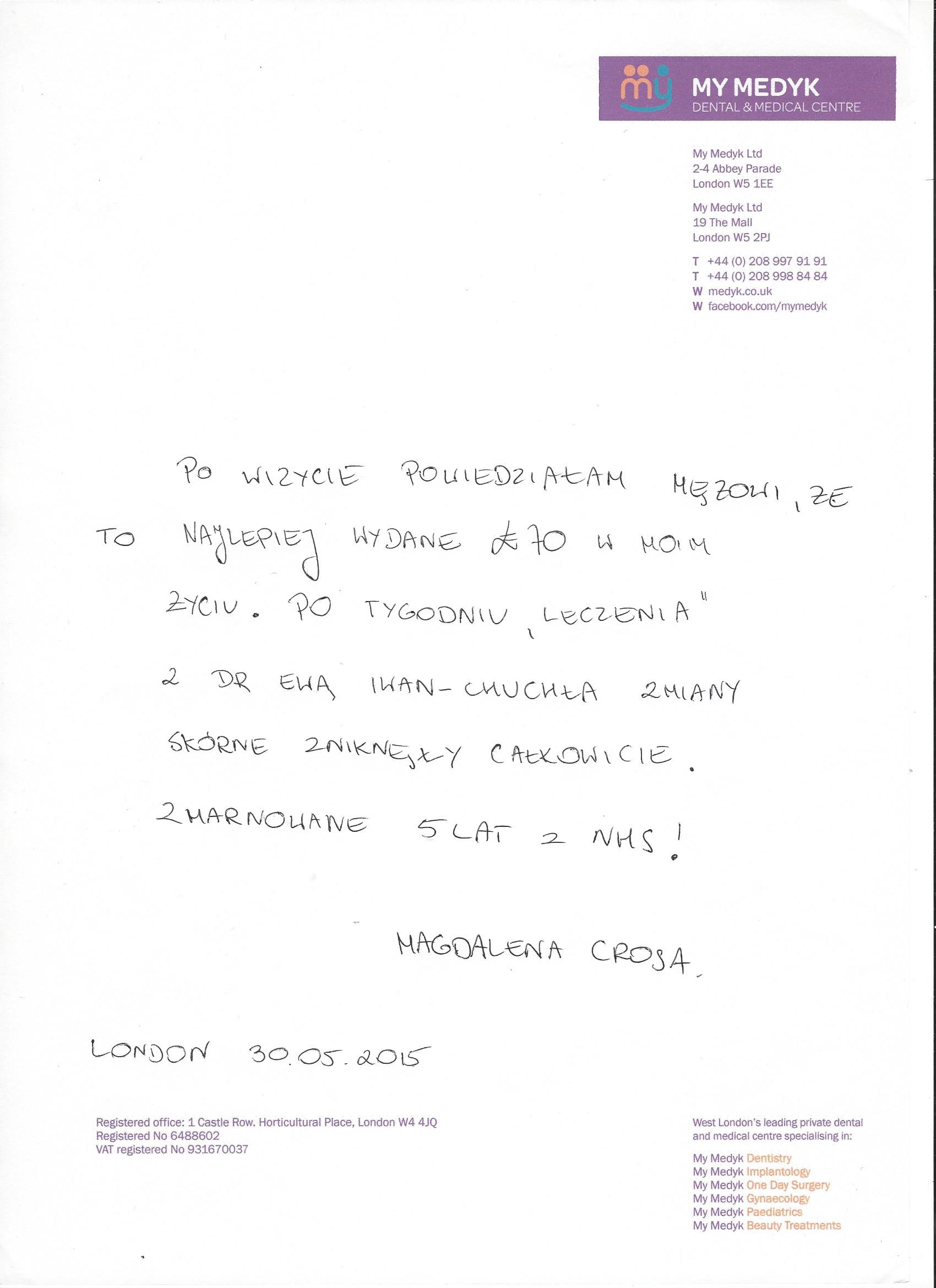 rekomendacje EWA IWAN-CHUCHLA MyMedyk