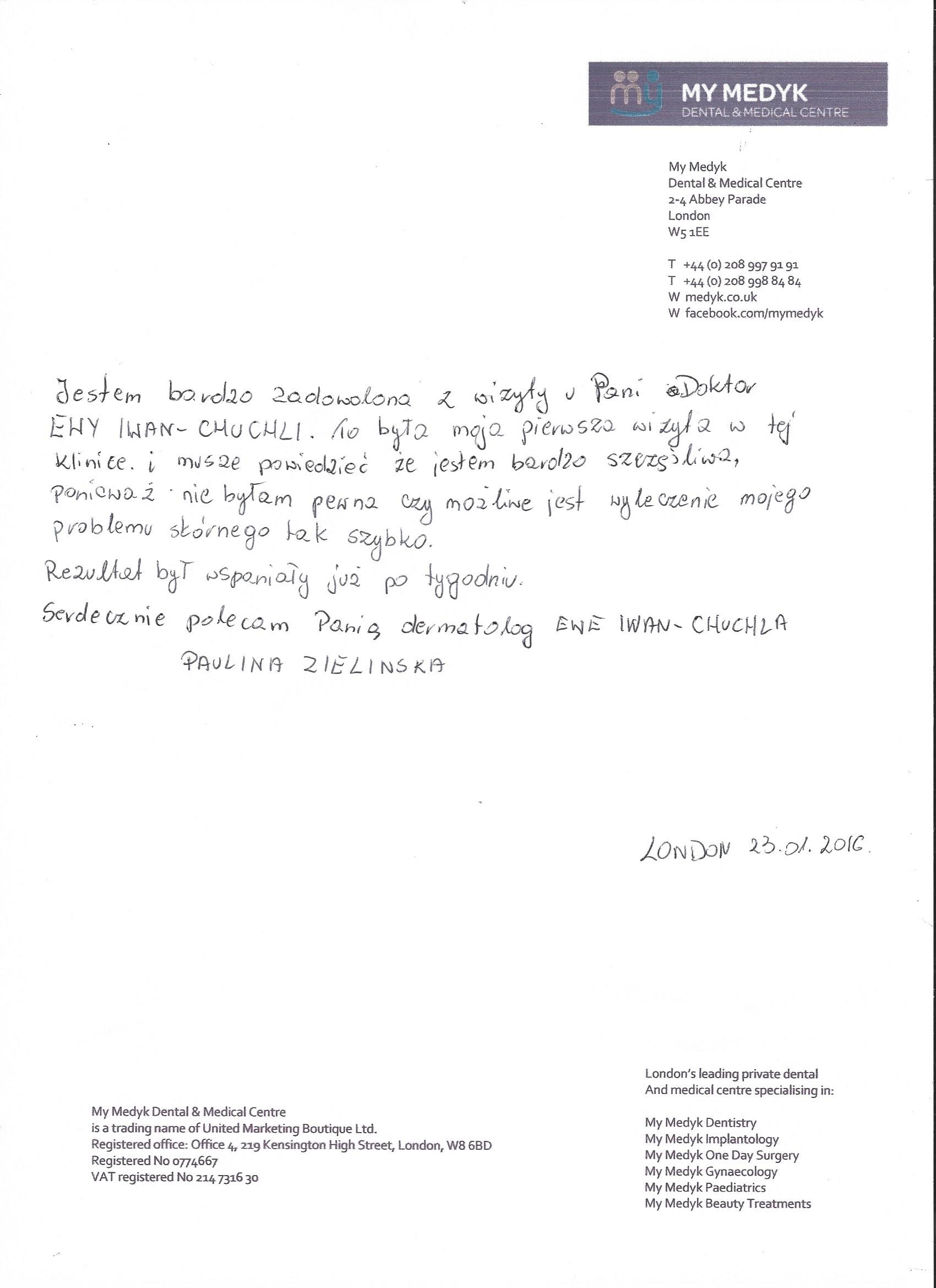 rekomendacje EWA IWAN-CHUCHLA MyMedyk