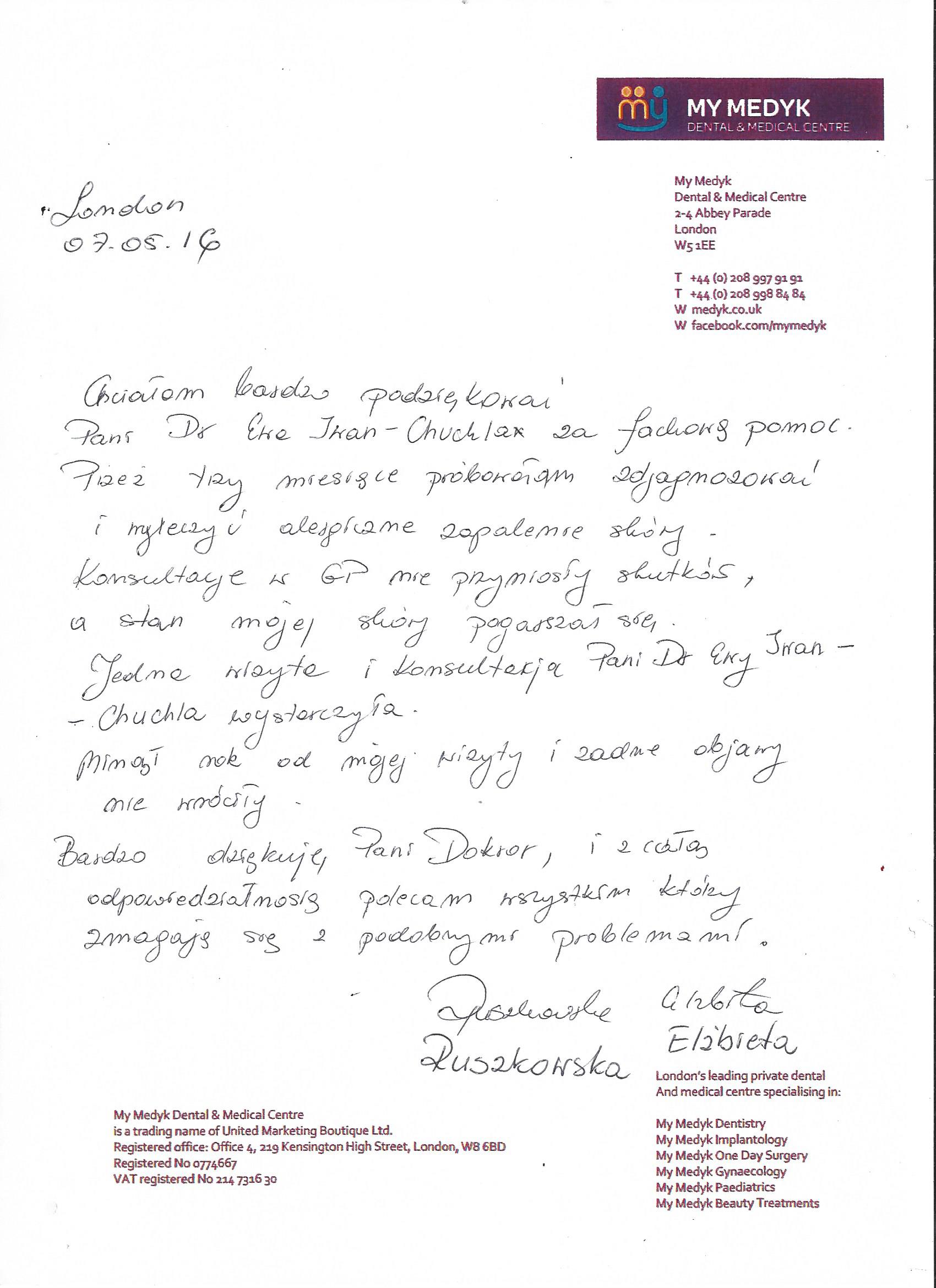 rekomendacje EWA IWAN-CHUCHLA MyMedyk