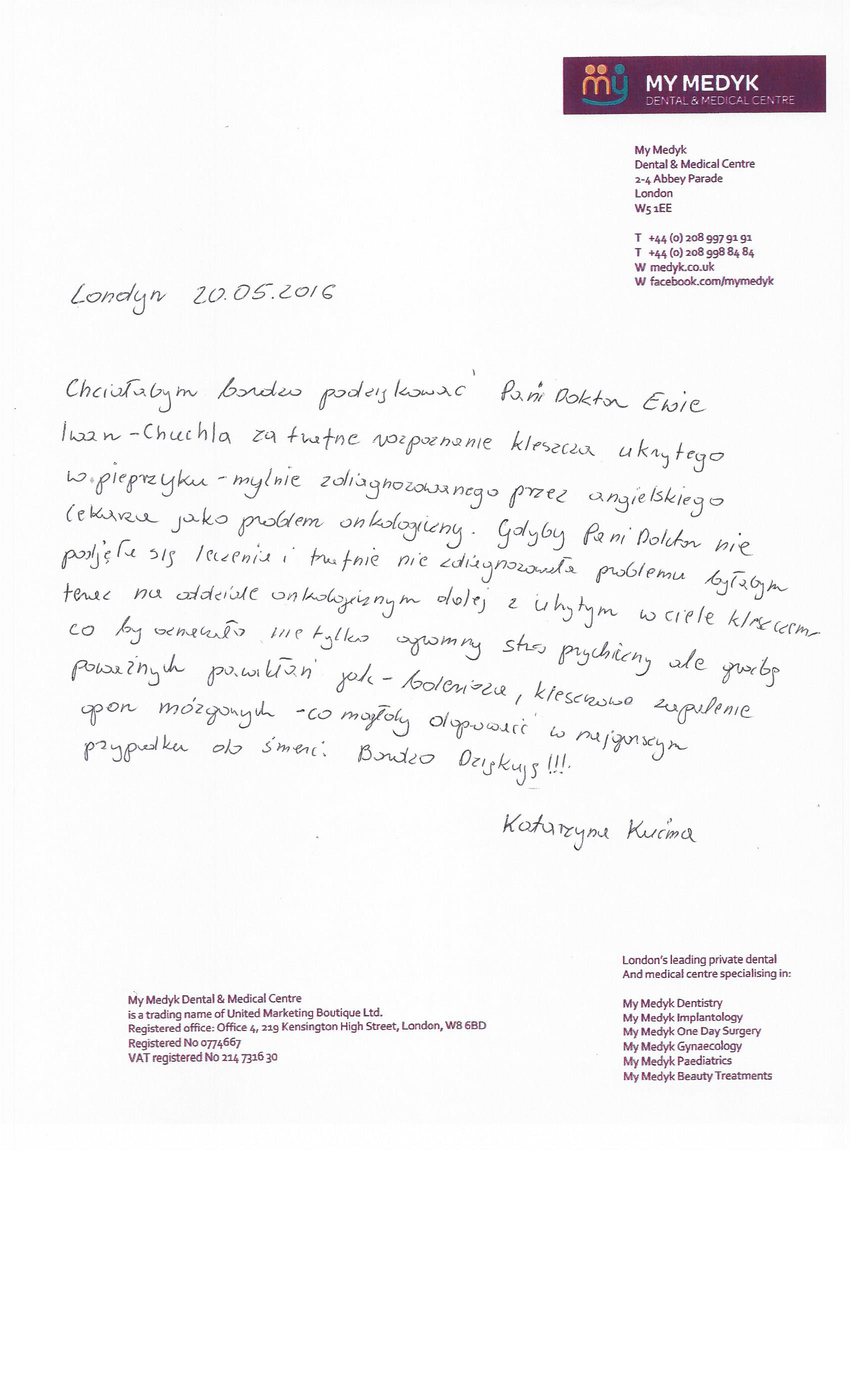 rekomendacje EWA IWAN-CHUCHLA MyMedyk