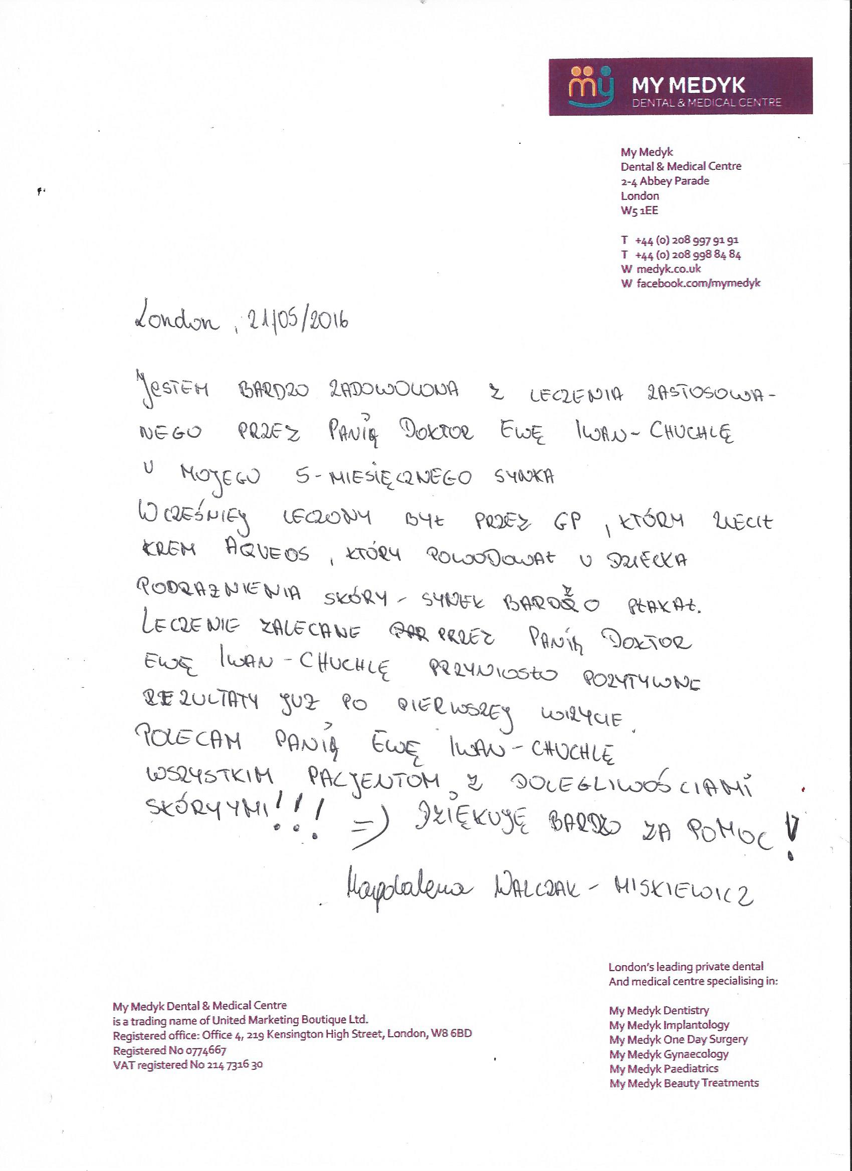 rekomendacje EWA IWAN-CHUCHLA MyMedyk